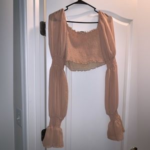 Shein Cropped Ballon Sleeve Top